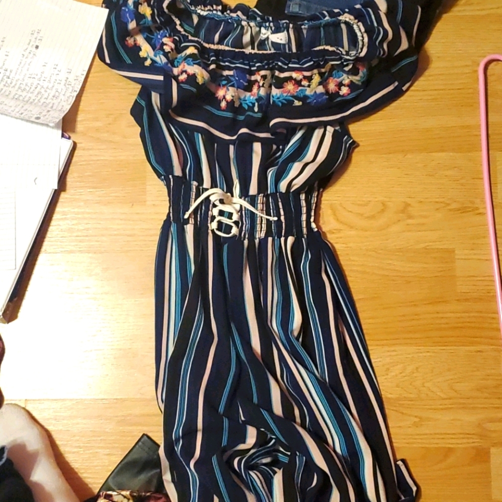 Multi-colored pants romper